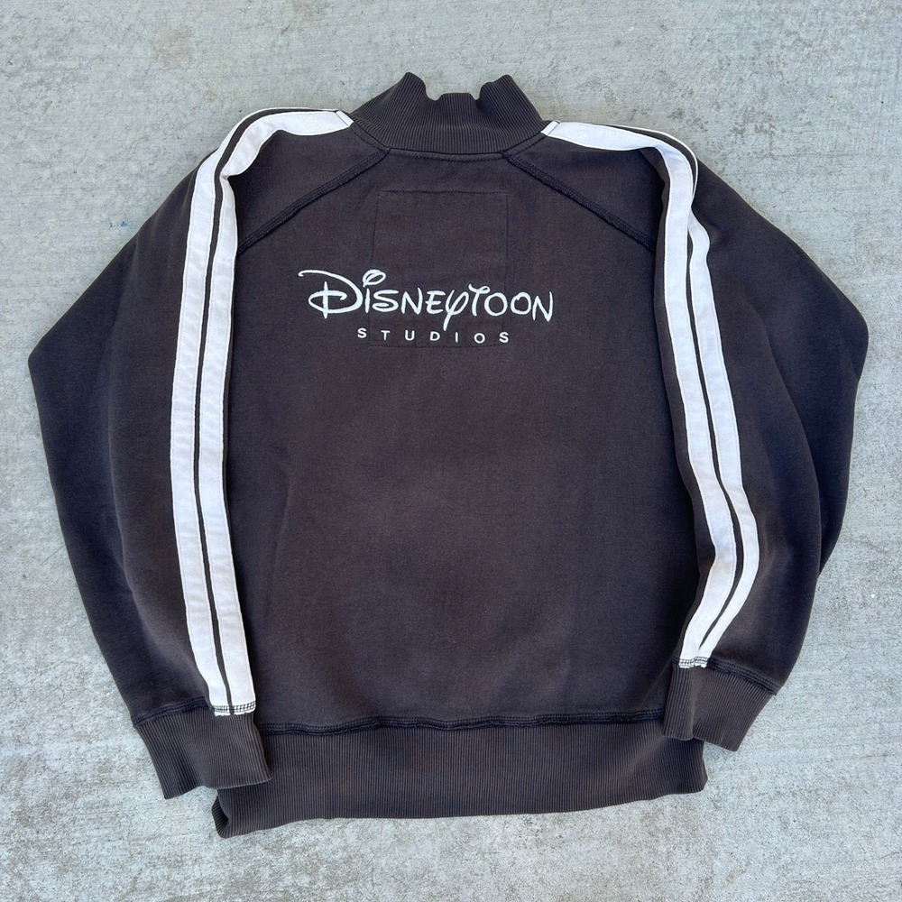 Disneytoon Studios Crew Zip Up Sweatshirt Small Black J. America Vintage RARE
